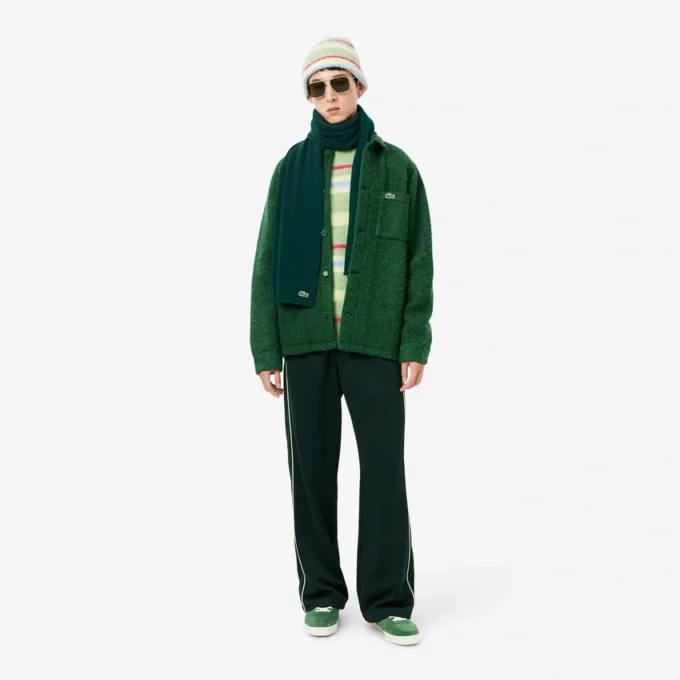 Unisex geribde wollen sjaal