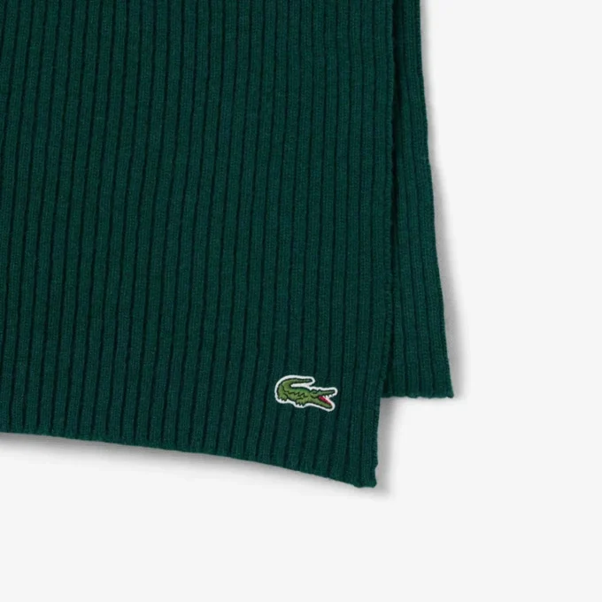 Unisex geribde wollen sjaal