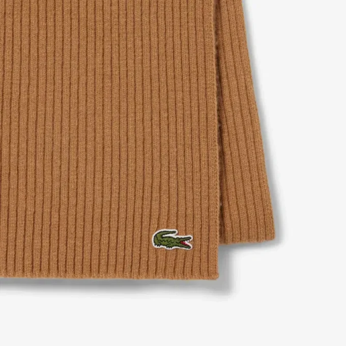 Unisex geribde wollen sjaal
