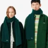 Unisex geribde wollen sjaal