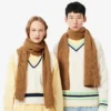 Unisex geribde wollen sjaal