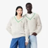Unisex gestreepte tennistrui met V-hals