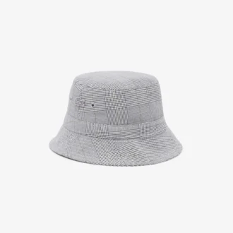 Unisex katoenen buckethoed met dubbelzijdig geruit patroon