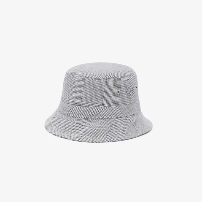 Unisex katoenen buckethoed met dubbelzijdig geruit patroon