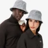 Unisex katoenen buckethoed met dubbelzijdig geruit patroon