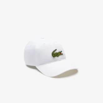 Unisex katoenen twill pet met krokodillenlogo