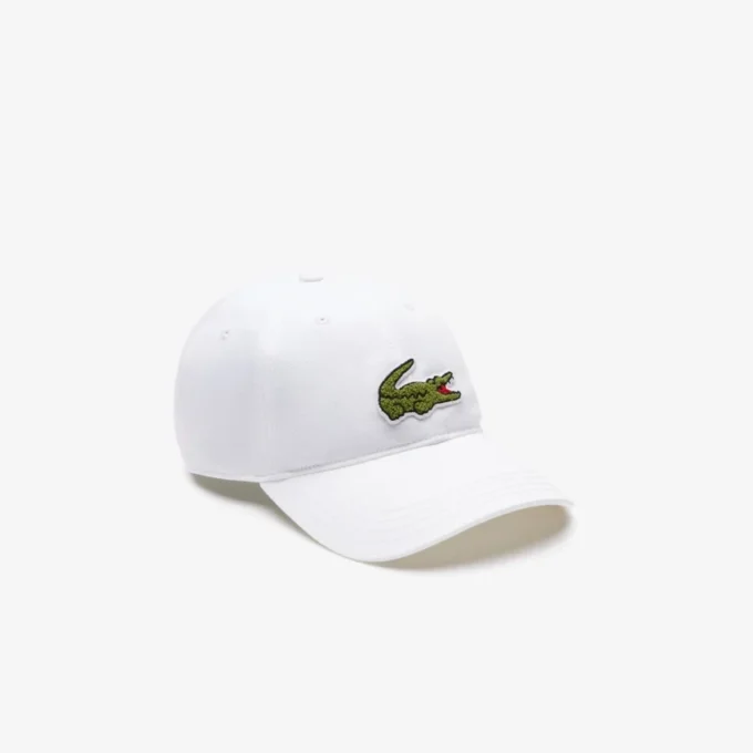 Unisex katoenen twill pet met krokodillenlogo