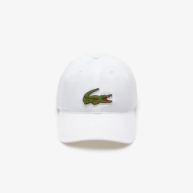 Unisex katoenen twill pet met krokodillenlogo