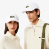 Unisex katoenen twill pet met krokodillenlogo