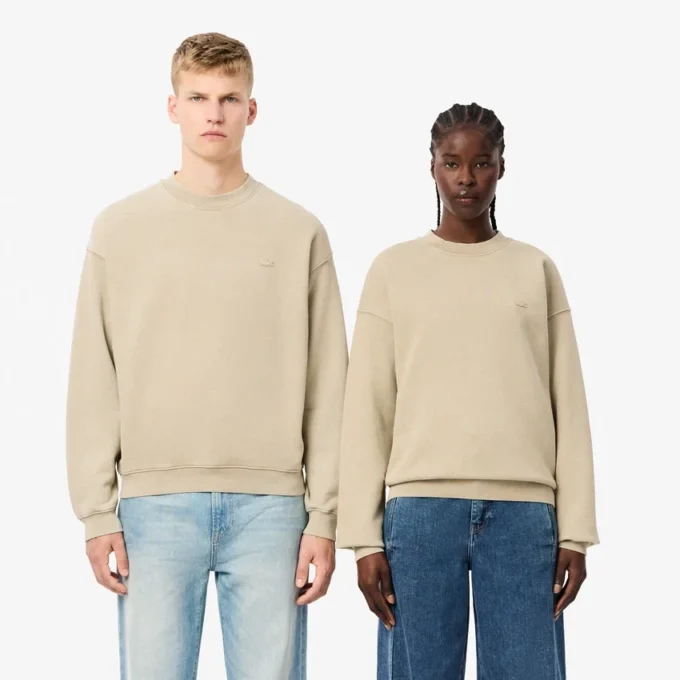 Unisex losvallend fleece-Sweatshirt met gewassen effect
