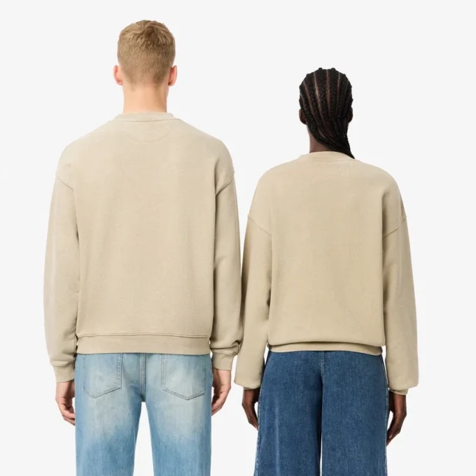 Unisex losvallend fleece-Sweatshirt met gewassen effect