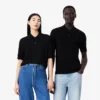Unisex merinowollen polo met korte mouwen