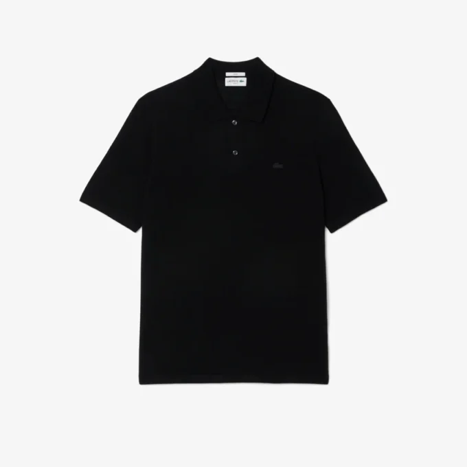 Unisex merinowollen polo met korte mouwen
