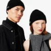 Unisex ribgebreide wollen muts