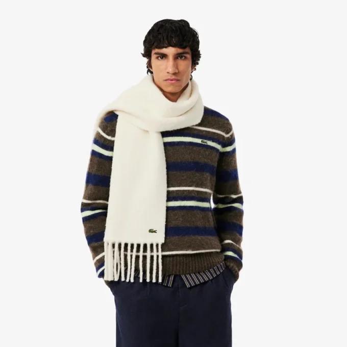 Unisex sjaal van alpacawol met franjes