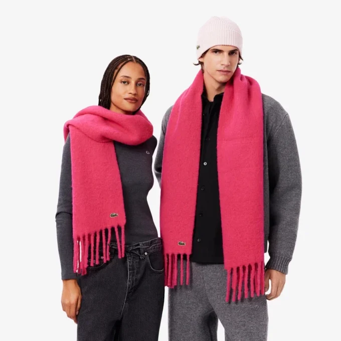 Unisex sjaal van alpacawol met franjes