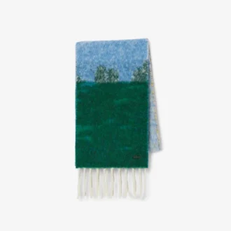 Unisex sjaal van alpacawol met landschapsmotief