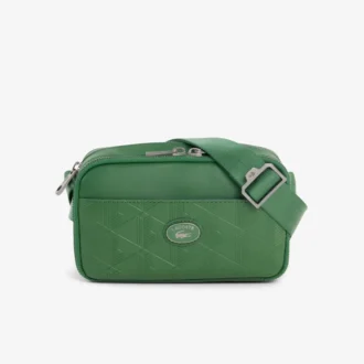 Verticale leren tas met monogram