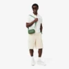 Verticale leren tas met monogram