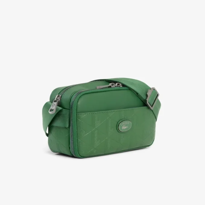 Verticale leren tas met monogram