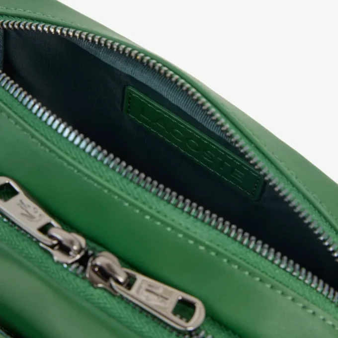 Verticale leren tas met monogram