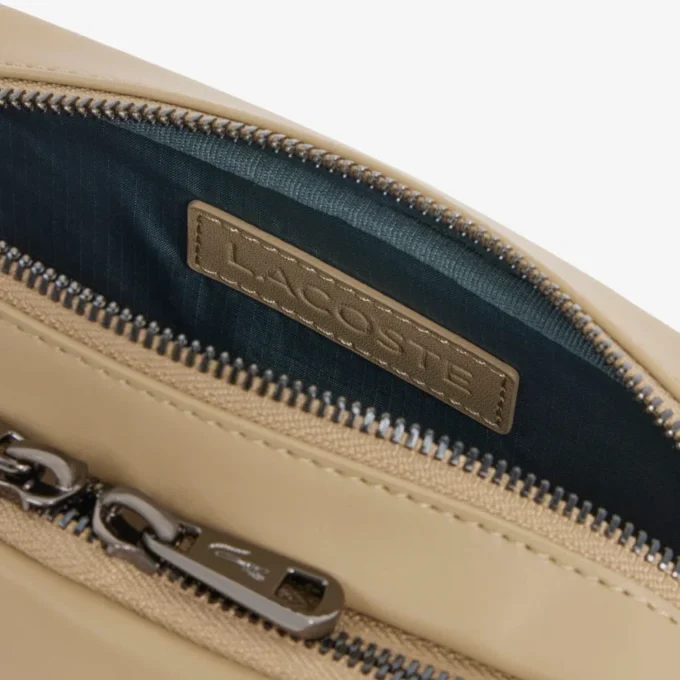 Verticale leren tas met monogram