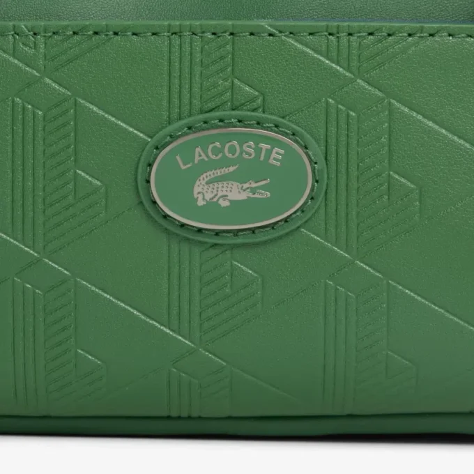 Verticale leren tas met monogram