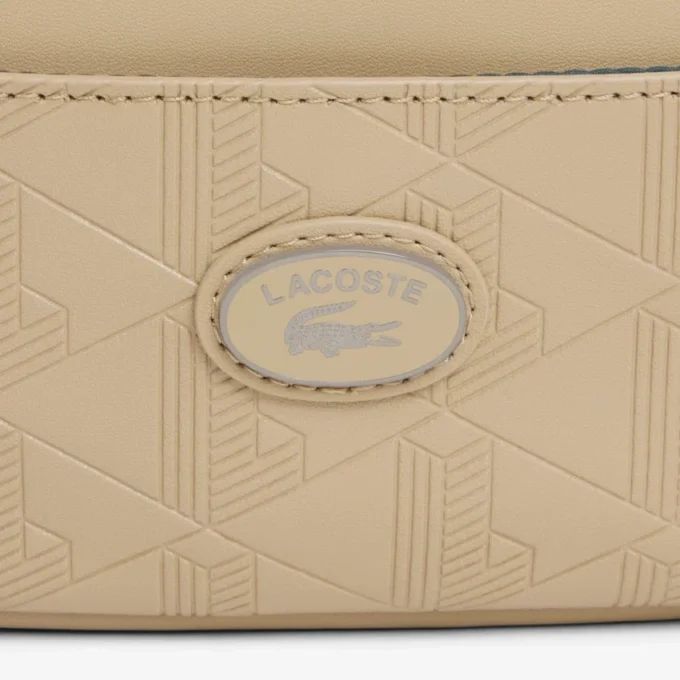 Verticale leren tas met monogram
