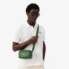 Verticale leren tas met monogram