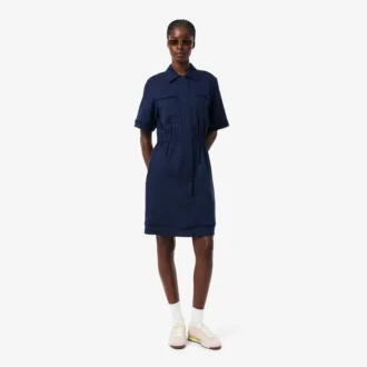 Vloeiende shirtjurk van linnenmix