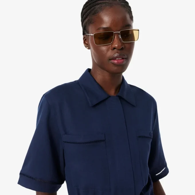 Vloeiende shirtjurk van linnenmix