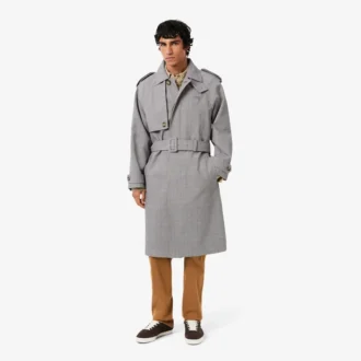 Waterafstotende geruite trenchcoat voor heren