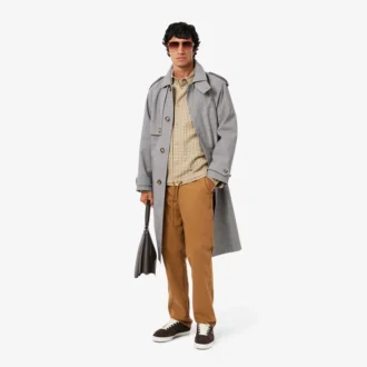 Waterafstotende geruite trenchcoat voor heren