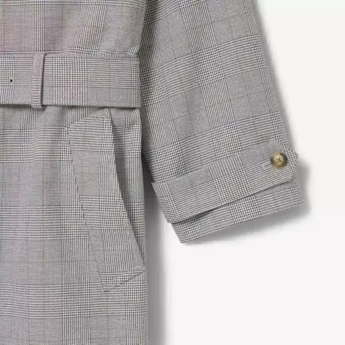 Waterafstotende geruite trenchcoat voor heren