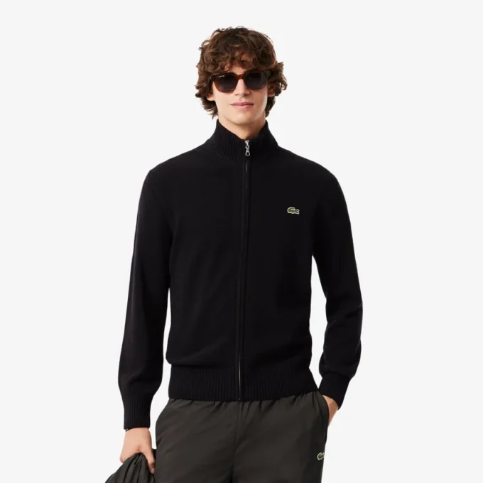 Wollen sweater met rits voor heren