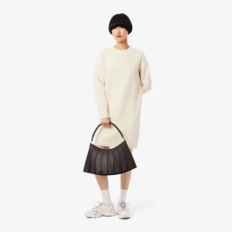 Wollen sweaterjurk met patchwork-effect voor dames