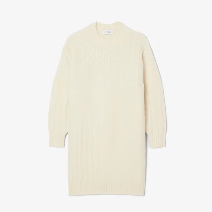 Wollen sweaterjurk met patchwork-effect voor dames